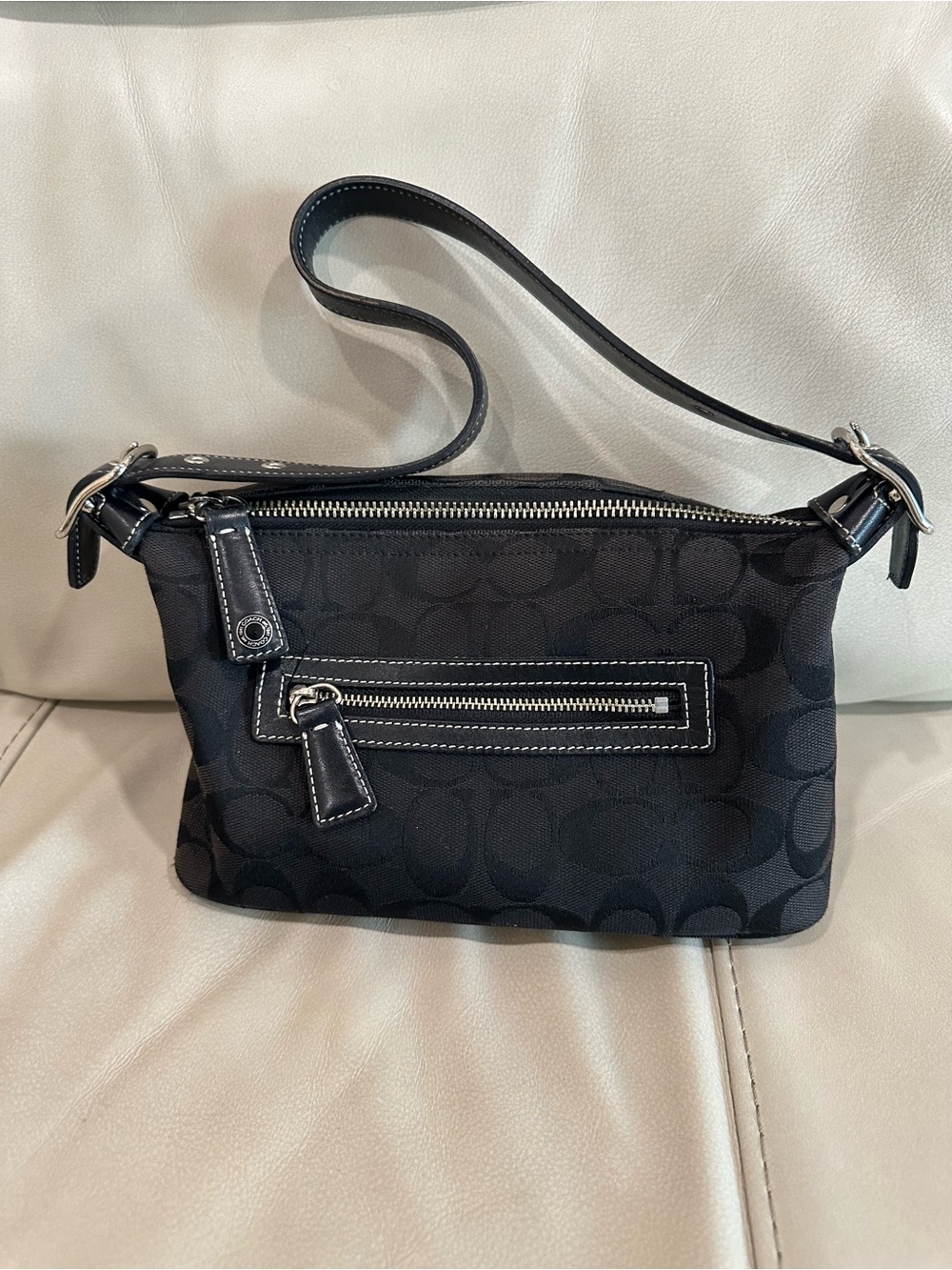 Coach Black Signature Mini Shoulder Bag